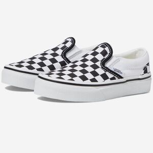 Black and White Checkered Vans Kids Classic Slip-Ons